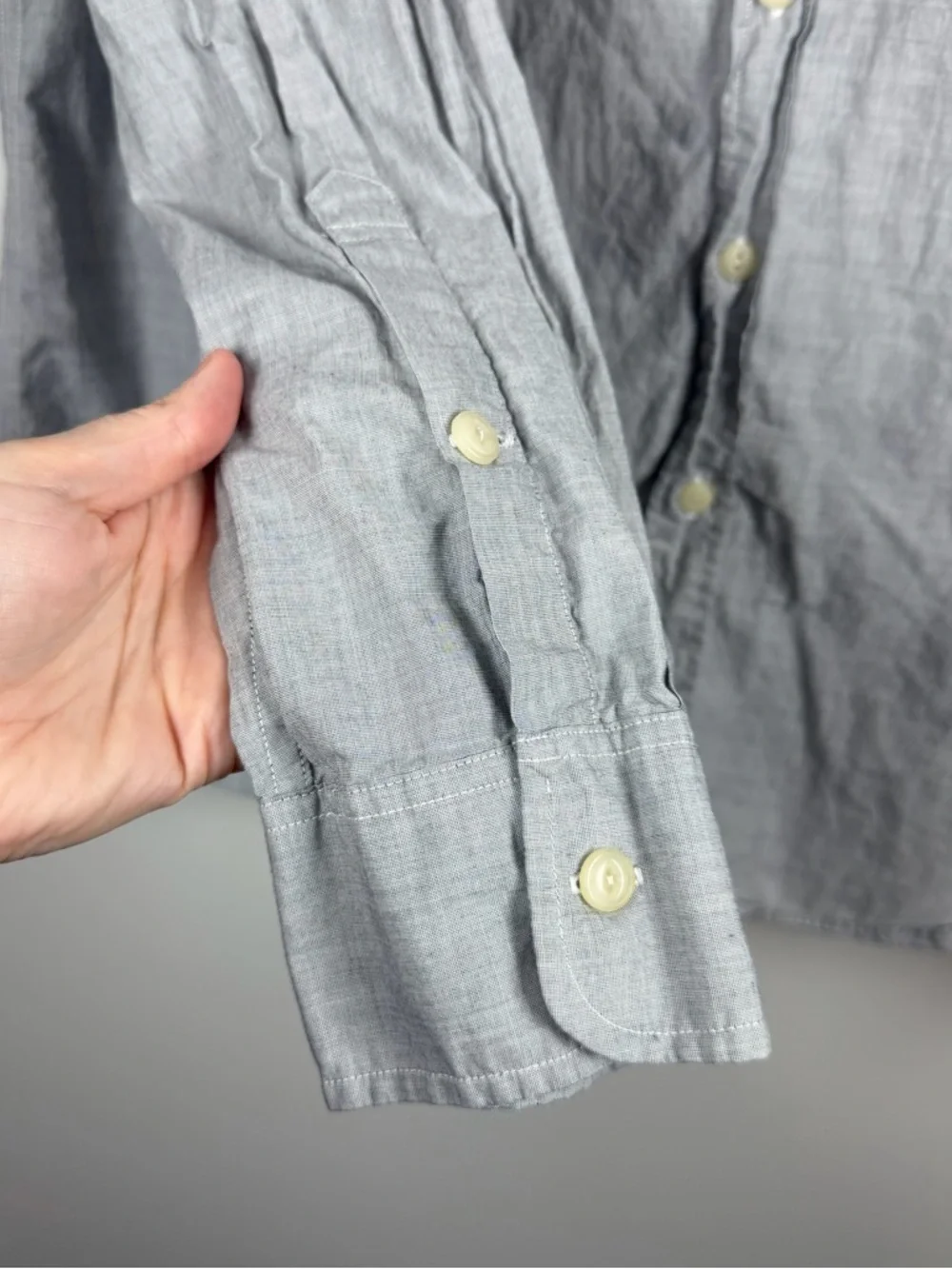 J.Crew Workshirt Gray Cotton Button Up Long Sleeve Career Classic Shirt Men’s XL